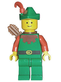 LEGO cas137a Forestman - Red, Green Hat, Red Feather, Quiver (set 6066)