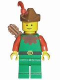 LEGO cas284 Forestman - Red, Brown Hat, Red Feather, Quiver